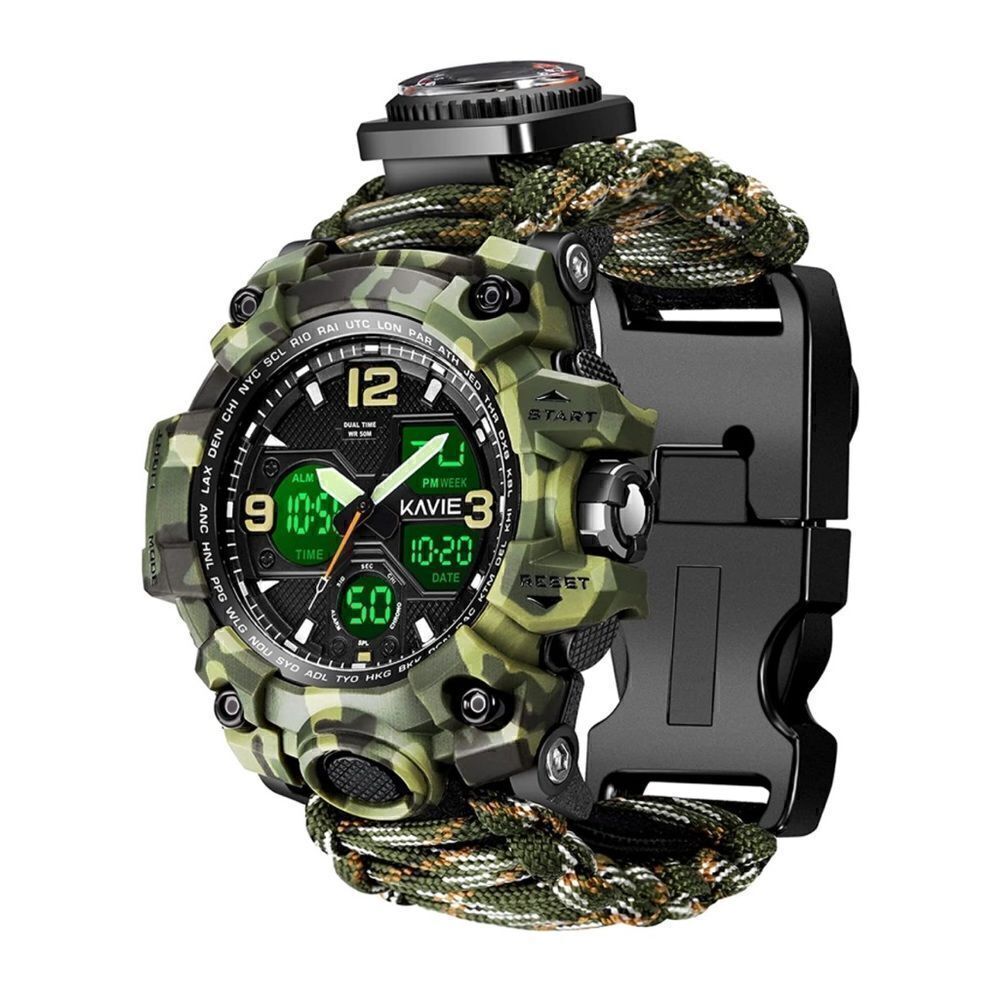 23-in-1 Survival Digital Watch Green Camo